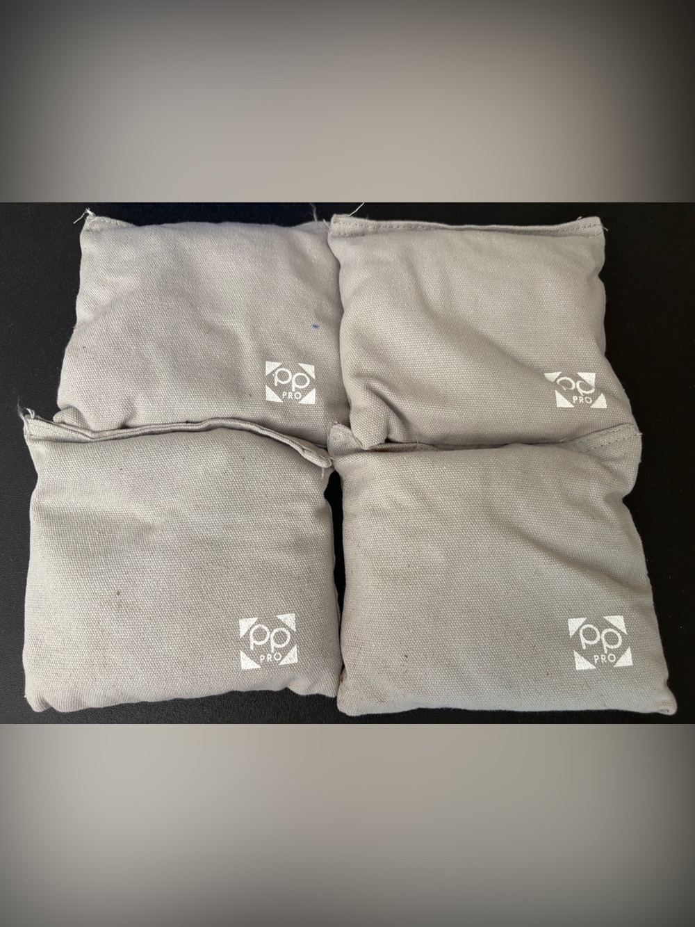 PP Pro Cornhole Bags - Set of 4 Regulation All Weather 2 Sided Bean Bags